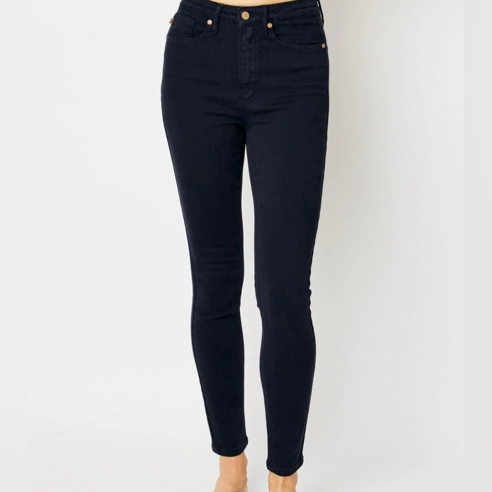 Judy Blue High Rise Tummy Control Garment Dyed Navy Skinny Denim Jeans 88791